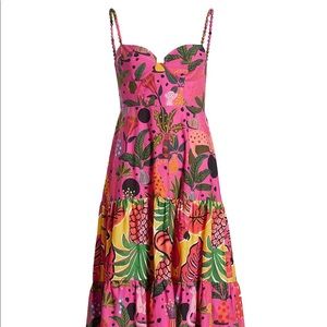 Farm Rio Pops Leopard Printed Midi Dress